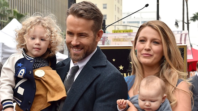 Ryan Reynolds and Blake Lively with daughters James Reynolds and Ines Reynolds attend the ceremony honoring Ryan Reynolds with a Star on the Hollywood Walk of Fame on December 15, 2016 in Hollywood, California