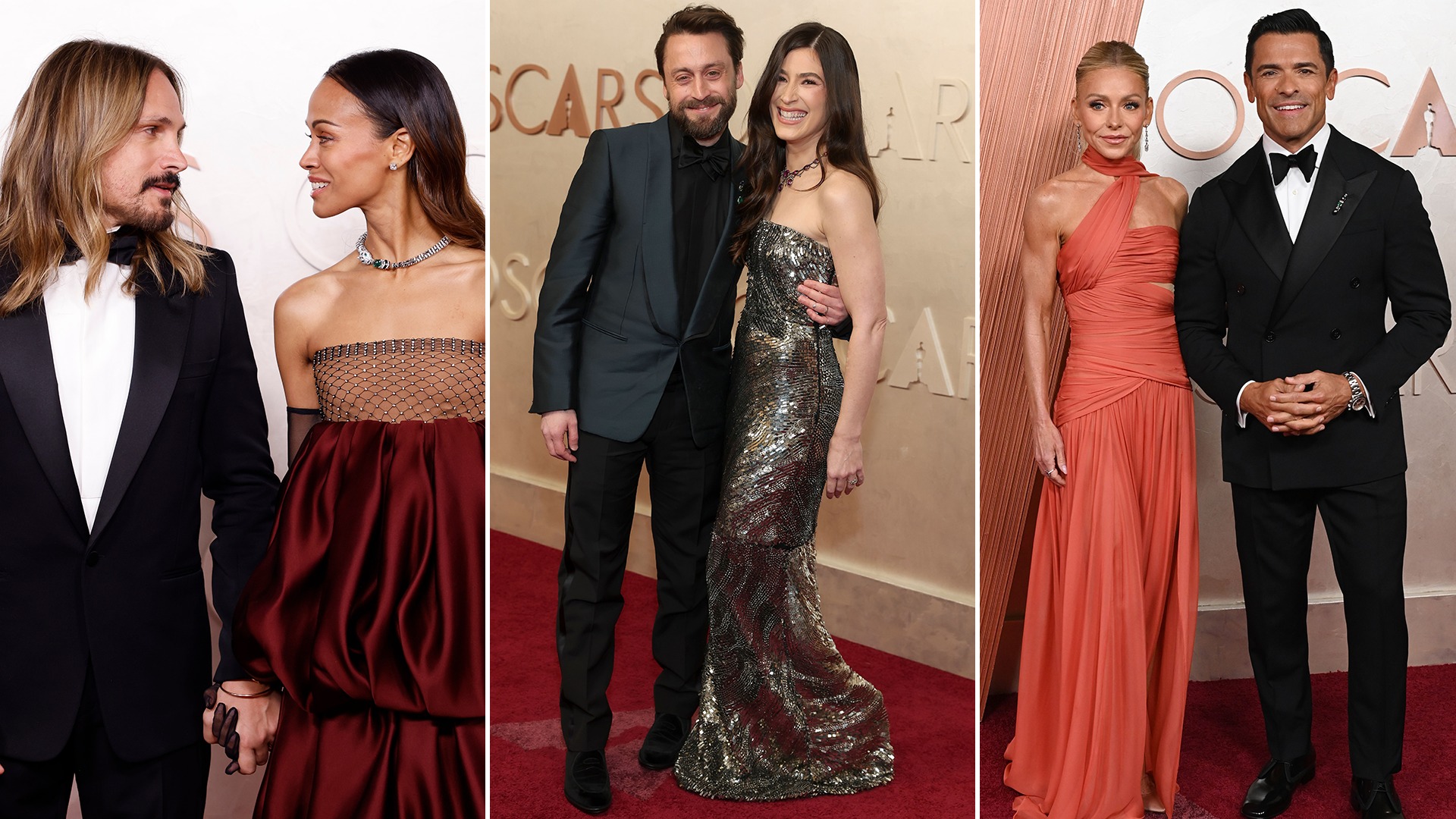 Stylish couples on the Oscars red carpet from Kelly Ripa and Mark Consuelos to Zoe Saldana and Marco Perego