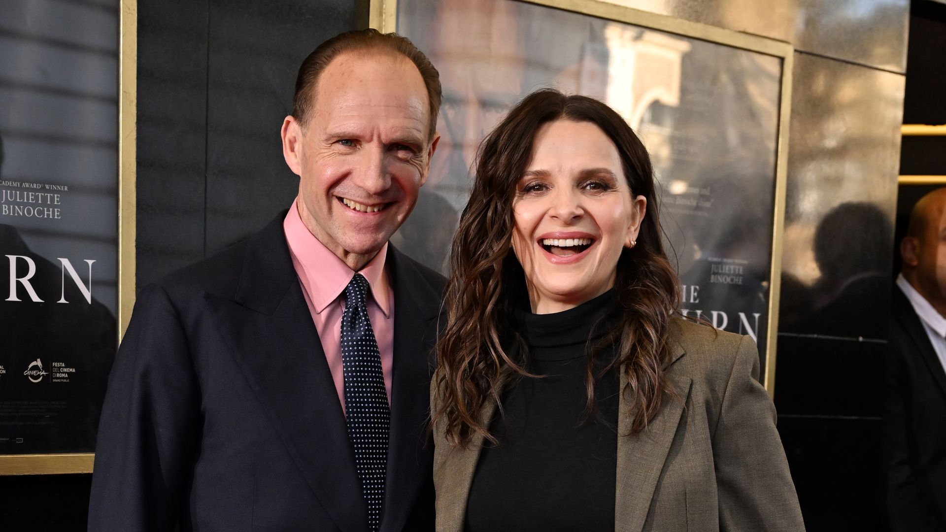 Ralph Fiennes and Juliette Binoche attend "The Return" Gala Screening at the Curzon Mayfair on April 10, 2025