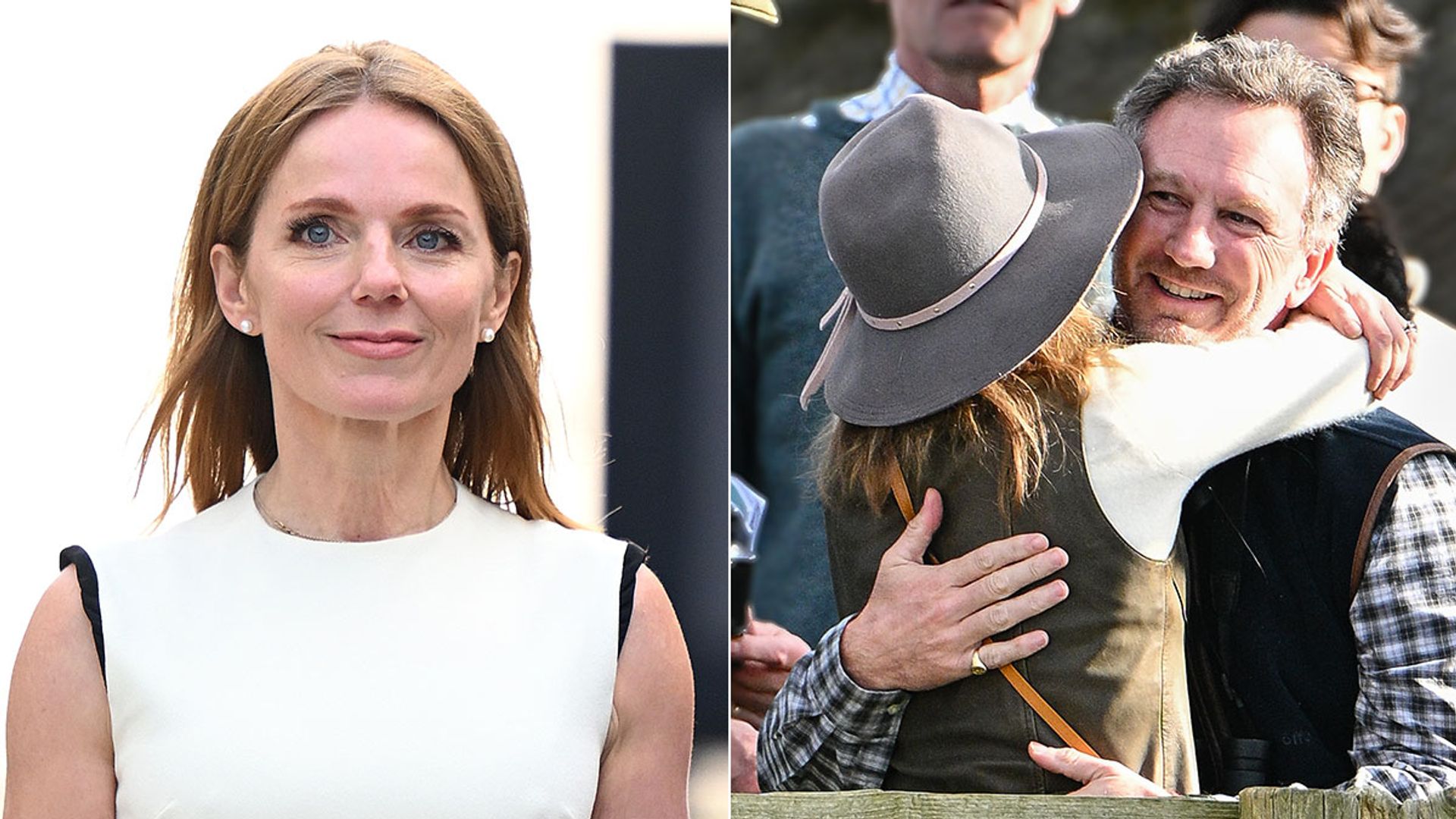 Geri Halliwell-Horner and husband Christian hug and hold hands during fun day out with son Monty