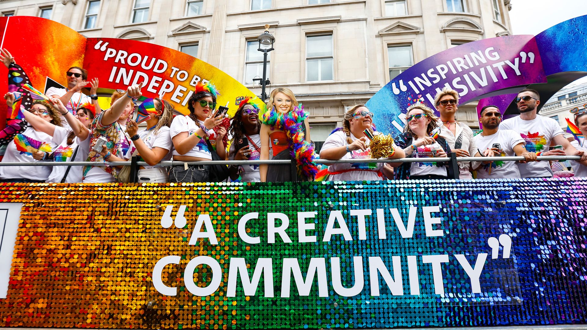 People celebrating Pride in London