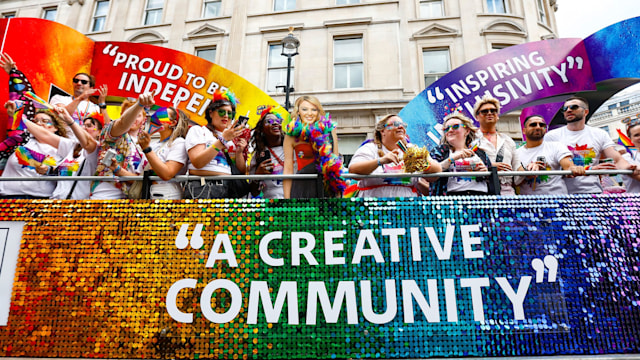 People celebrating Pride in London