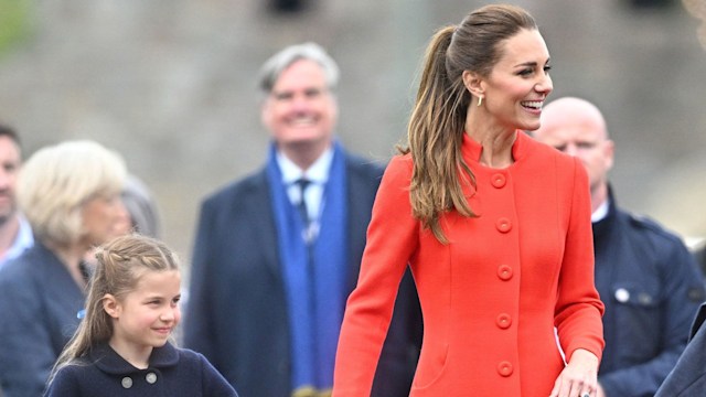Kate Middleton and Princess Charlotte in Cardiff