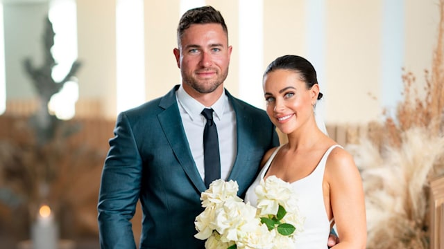 Bronte Schofield and Harrison Boon on their wedding day in Married at First Sight Australia