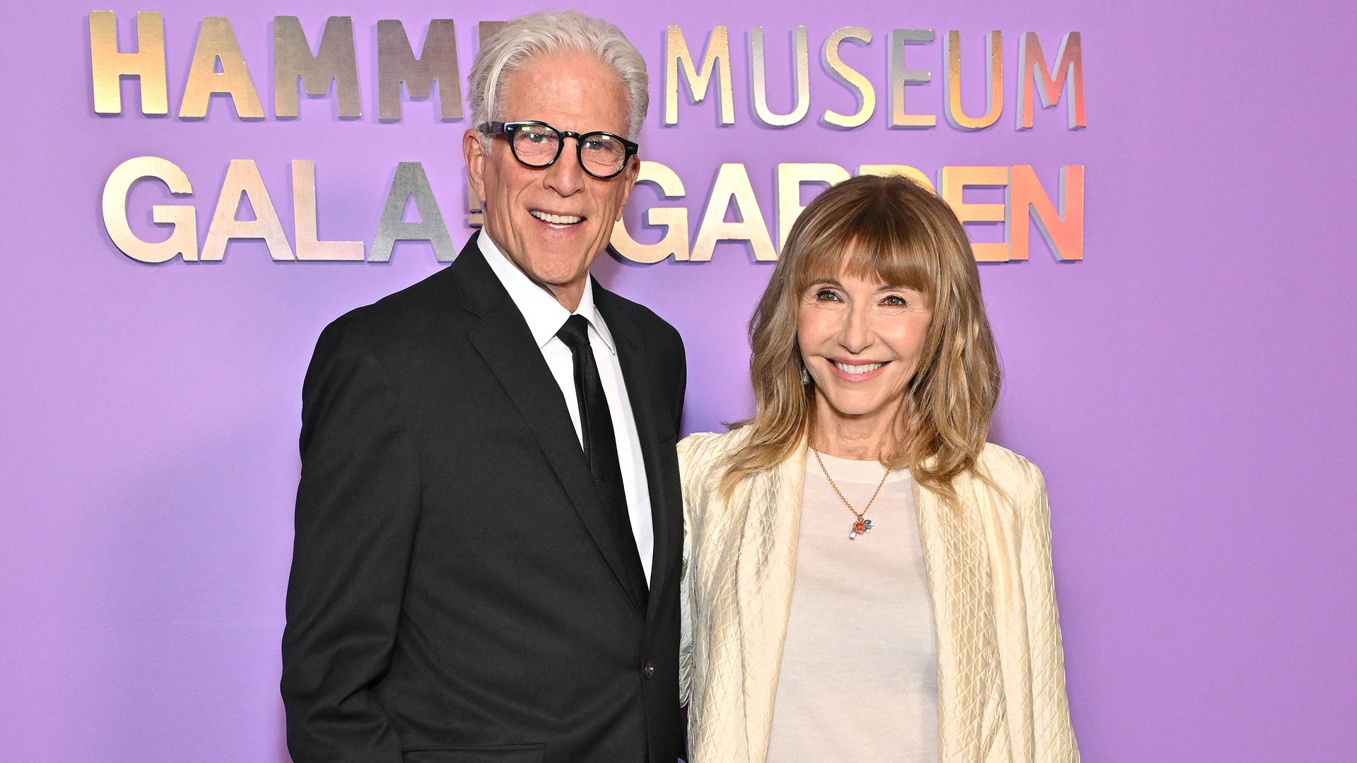 Ted Danson in black suit and Mary Steenburgen in ivory blazer at the 20th Annual Hammer Museum Gala in the Garden at the Hammer Museum in Los Angeles