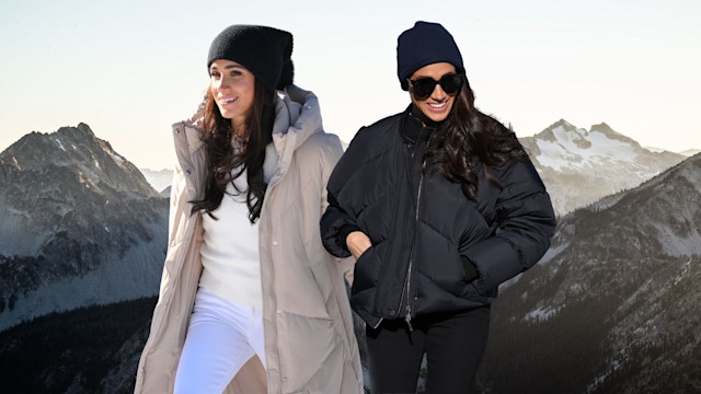 Meghan Markle wearing puffer jackets