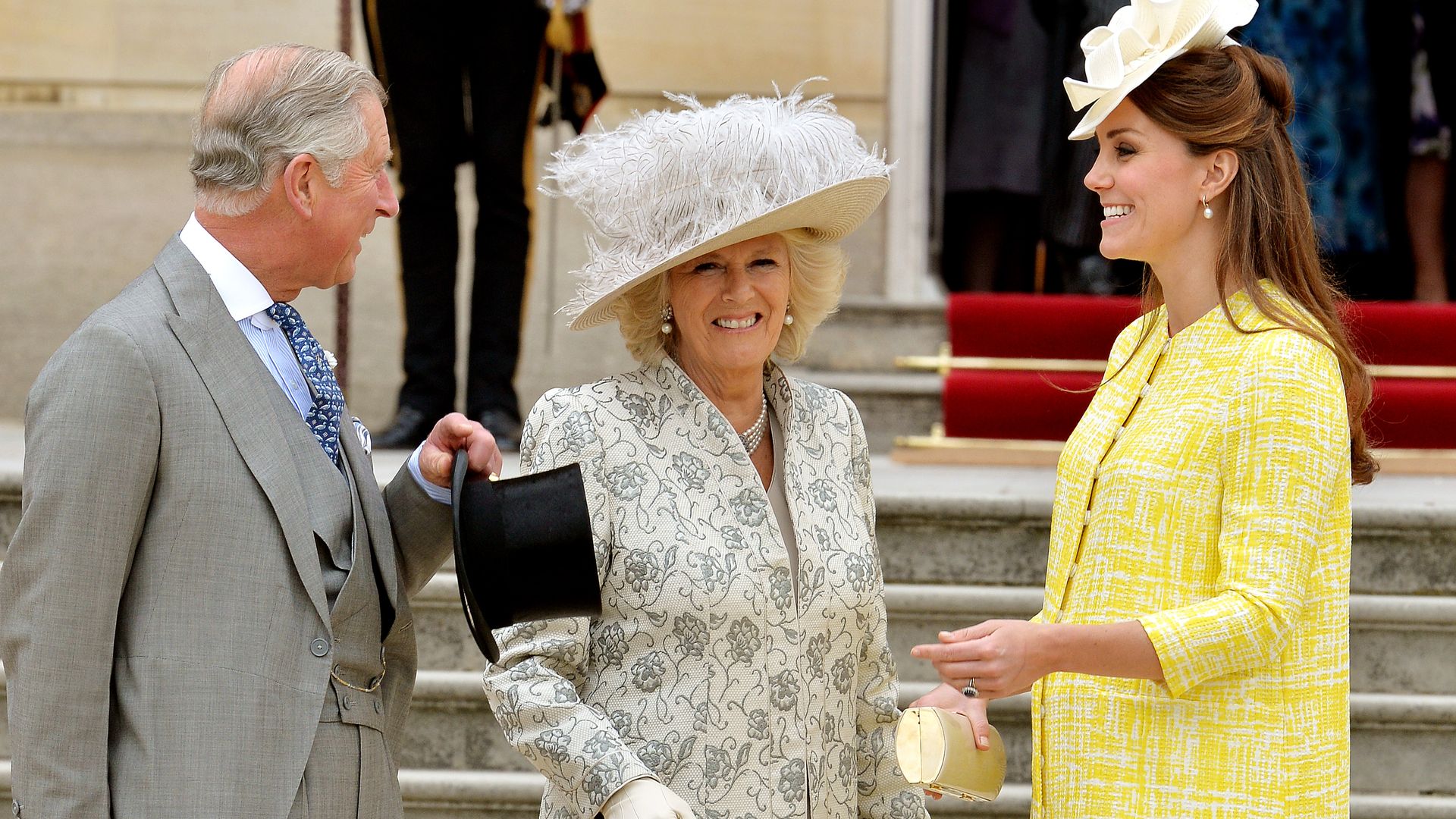 Charles, Camilla and Kate at a Buckingham Palace garden party