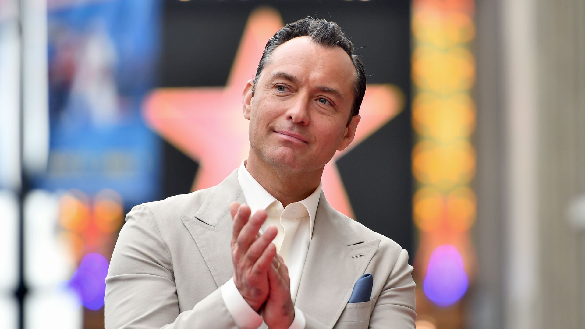 HOLLYWOOD, CALIFORNIA - DECEMBER 12: Jude Law attends the Jude Law Star Ceremony on Hollywood Boulevard in Hollywood, California on December 12, 2024. (Photo by Alberto E. Rodriguez/Getty Images for Disney)