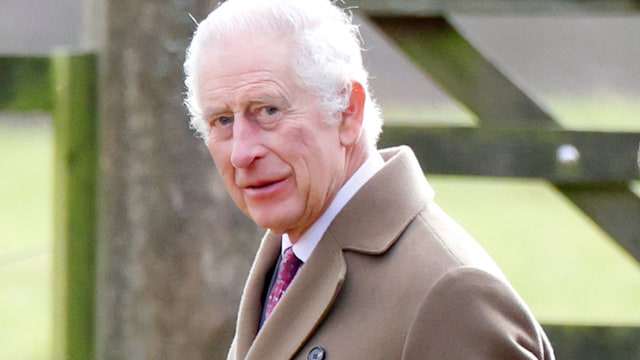 King Charles III attends the Sunday service at the Church of St Mary Magdalene on the Sandringham estate on 4 February 2024