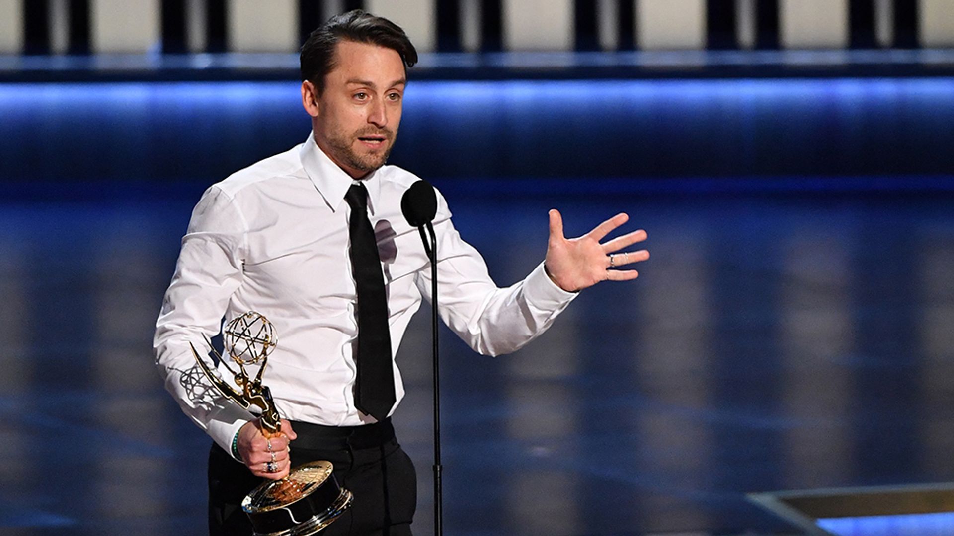 Kieran Culkin delivers his acceptance speech at the Emmys