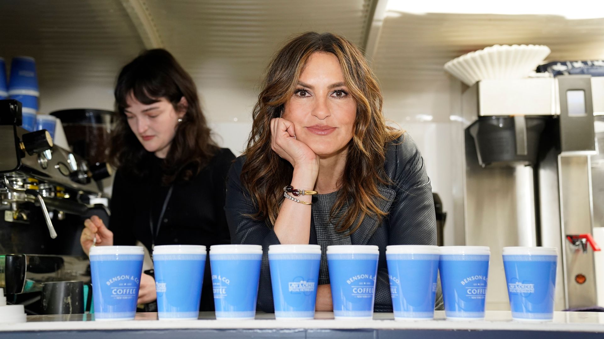 LAW & ORDER: SPECIAL VICTIMS UNIT -- Rockefeller Plaza Fan Event -- Pictured: Mariska Hargitay at Rockefeller Plaza on Friday, March 15, 2024 -- (Photo by: Ralph Bavaro/NBC via Getty Images)