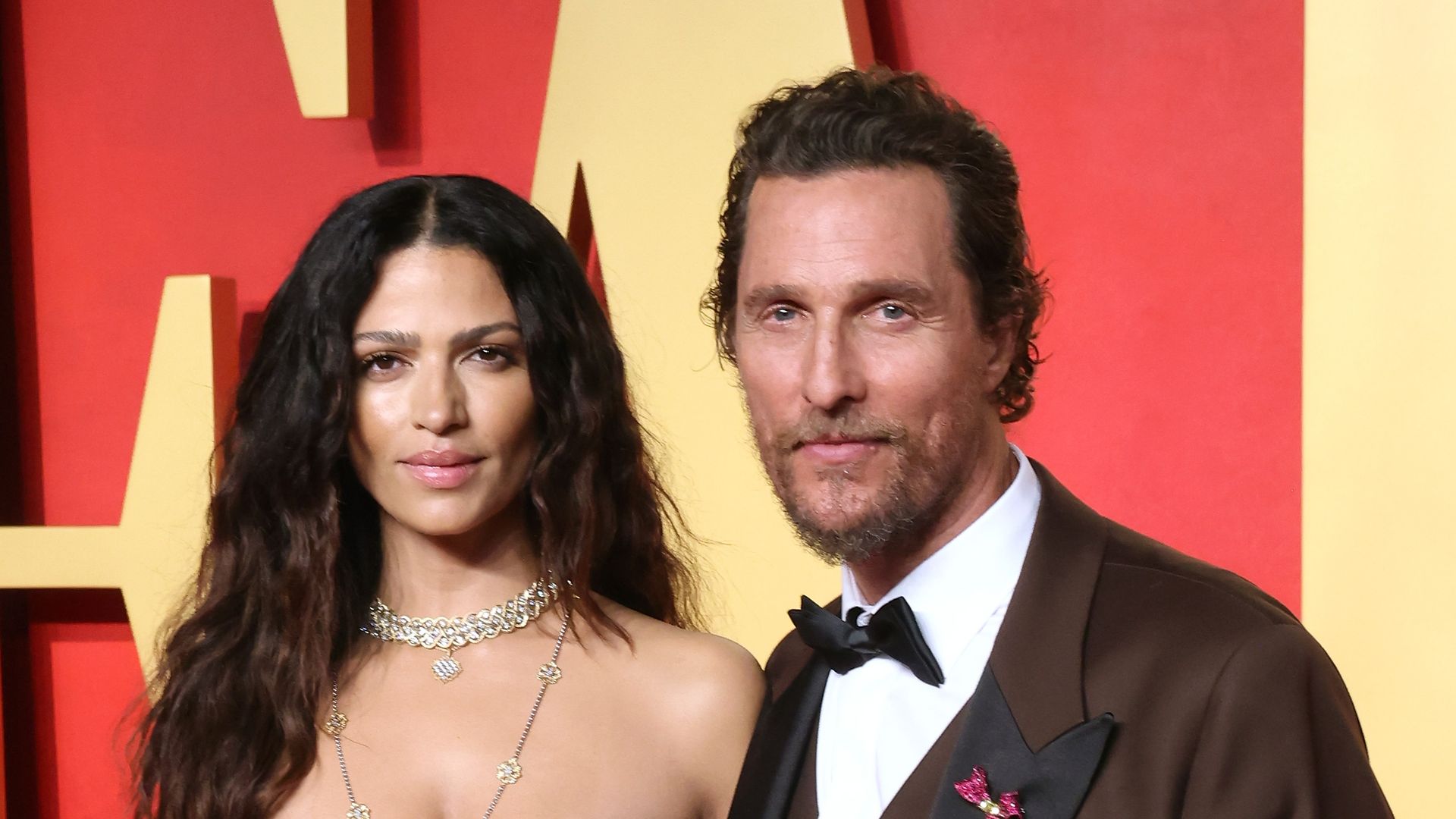 Camila Alves and Matthew McConaughey attend the 2024 Vanity Fair Oscar Party hosted by Radhika Jones at Wallis Annenberg Center for the Performing Arts on March 10, 2024 in Beverly Hills, California