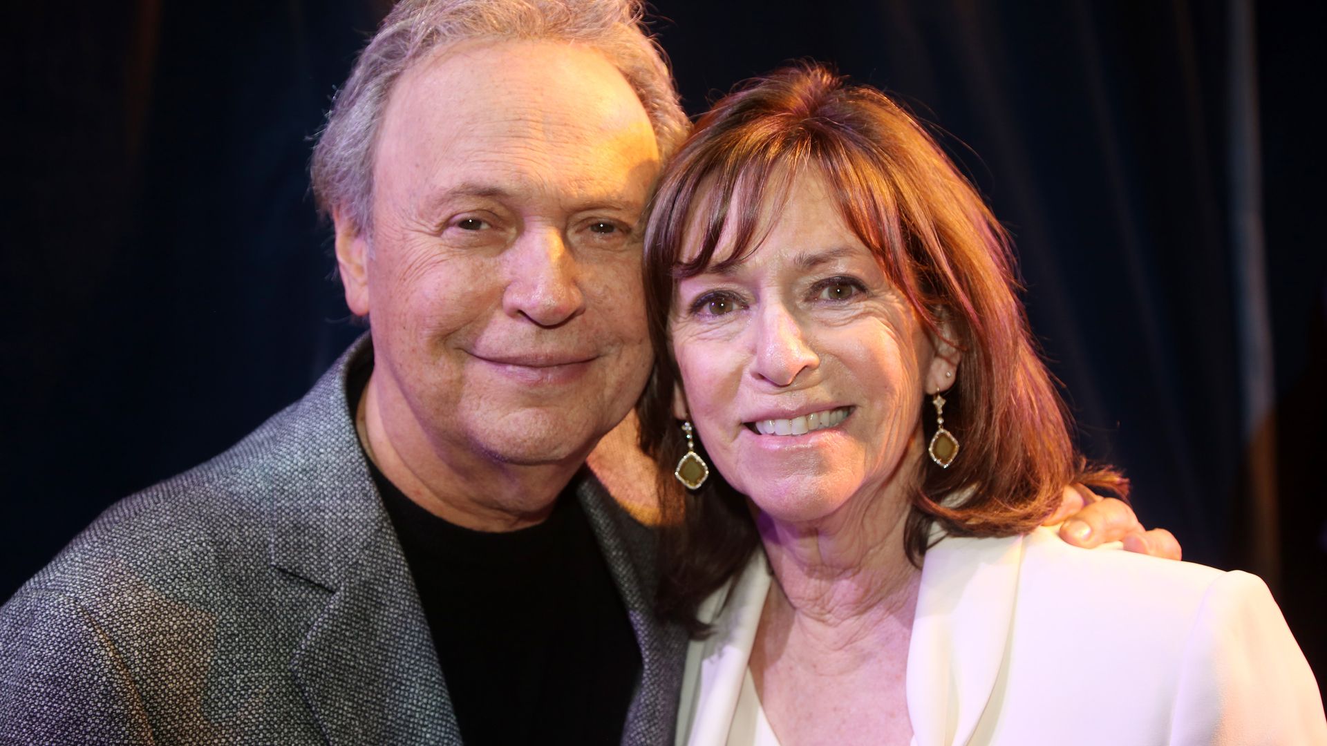 Billy Crystal and wife Janice Crystal pose backstage at the opening night of the new musical based on the 1992 film "Mr. Saturday Night" on Broadway at The Nederlander Theatre on April 27, 2022 in New York City. (Photo by Bruce Glikas/Getty Images)