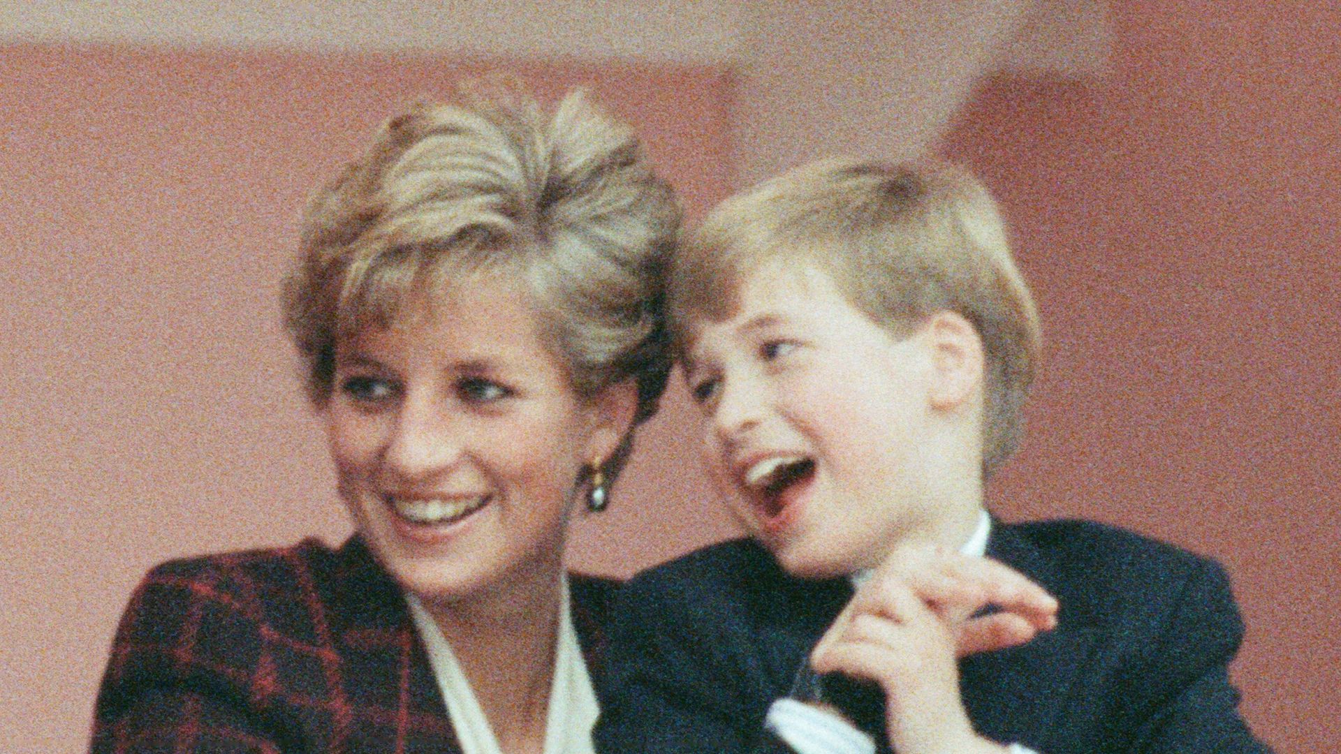  Princess Diana with her son Prince William at The International Horse Show in Olympia, West London. 