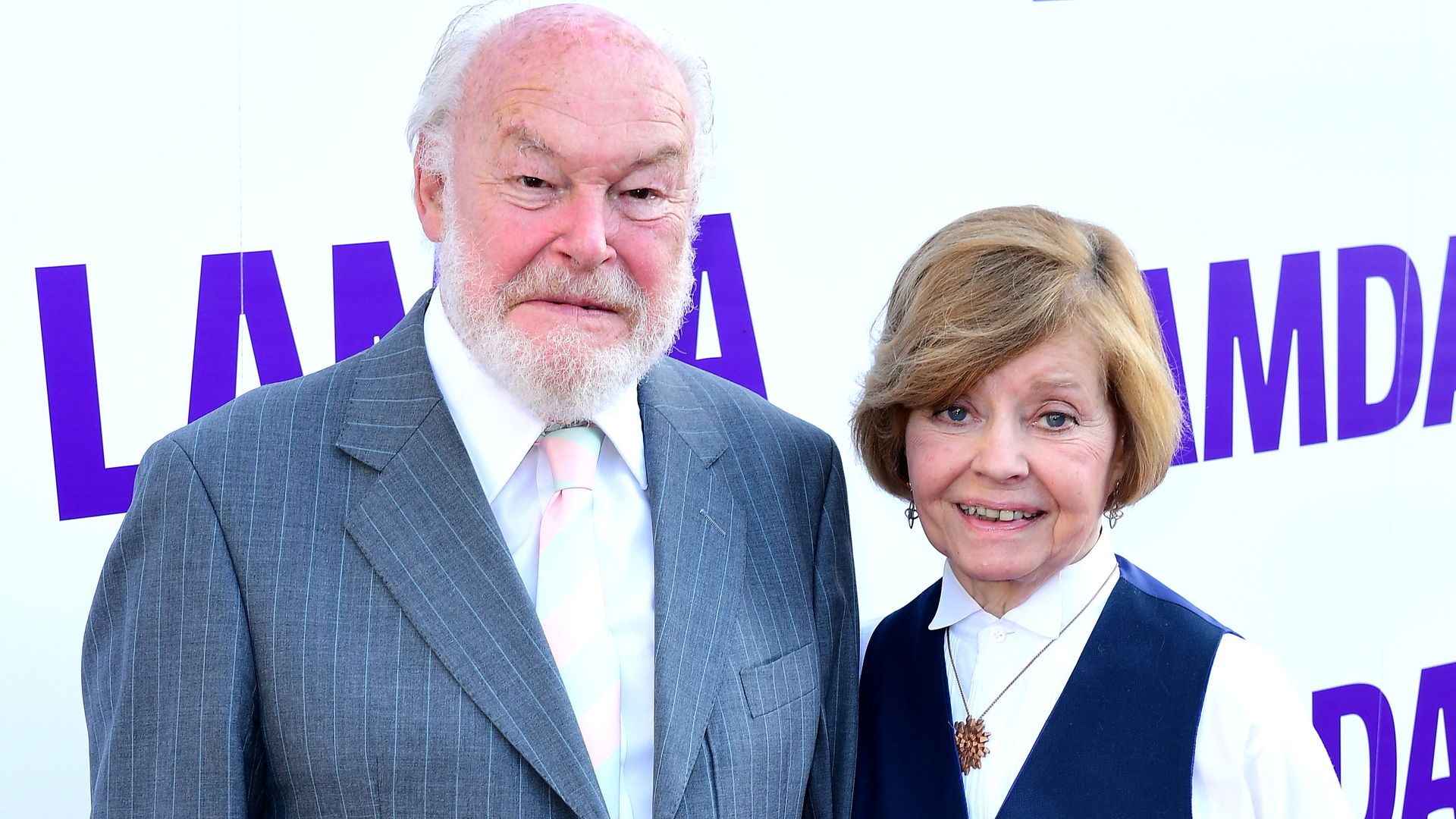 Timothy West and Prunella Scales attending the gala opening of the new London Academy of Music and Dramatic Art centre, London