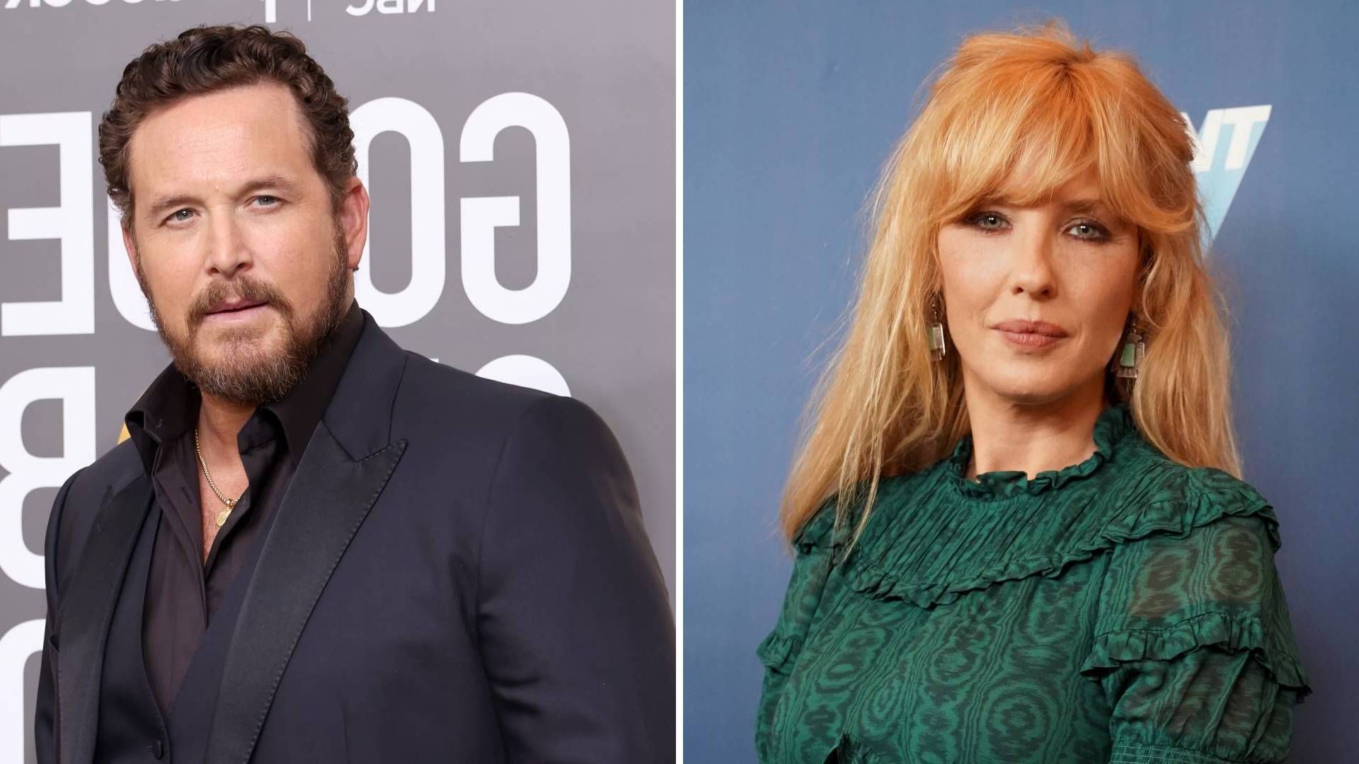 Split image of Yellowstone co-stars Cole Hauser and Kelly Reilly