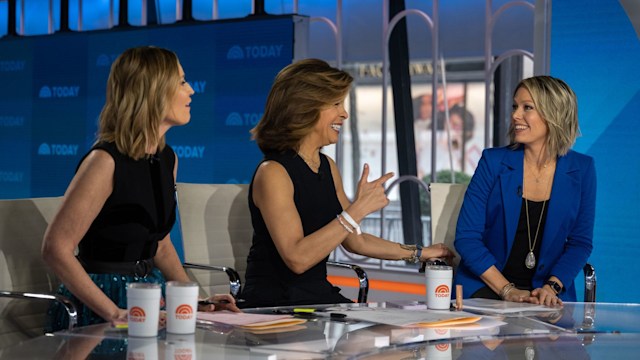 Dylan Dreyer, Hoda Kotb and Savannah Guthrie in the Today Show studios 