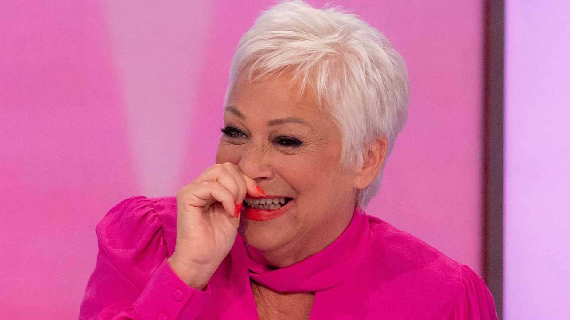 denise welch pink top