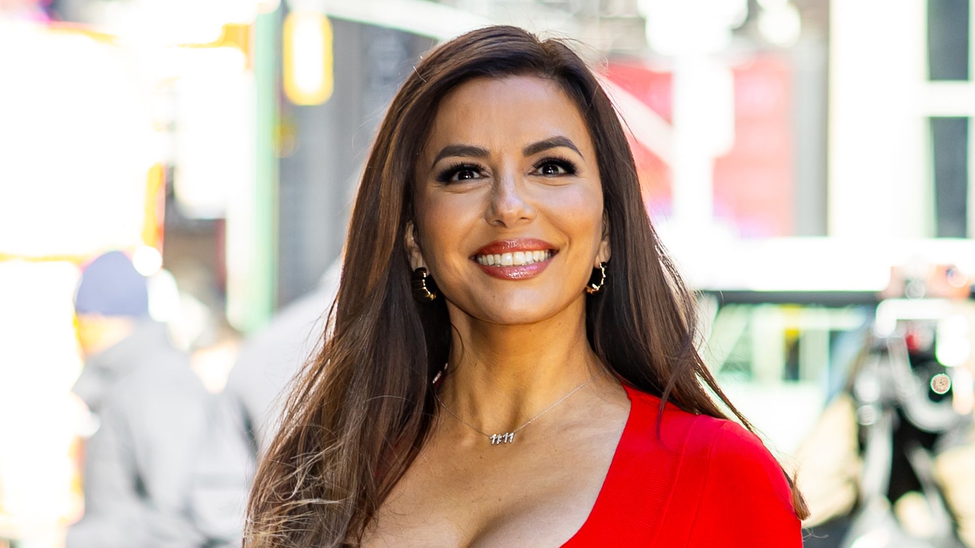 Eva Longoria leaves jaws on the floor in red hot dress for GMA appearance