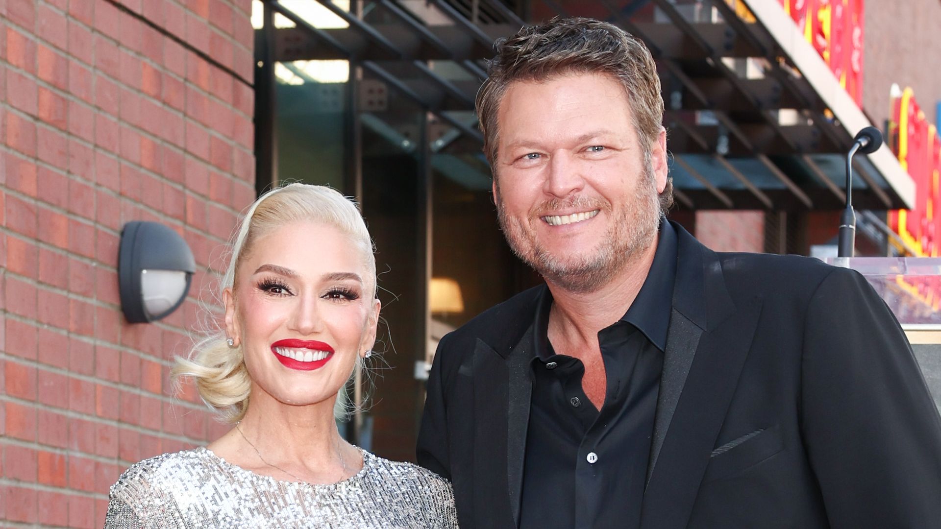 Gwen Stefani and Blake Shelton at the star ceremony where Gwen Stefani is honored with a star on the Hollywood Walk of Fame in Los Angeles, California on October 19, 2023.
