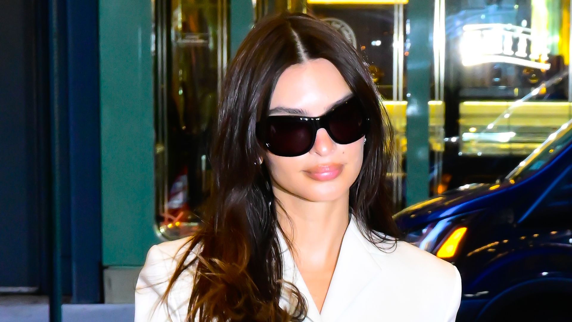 Emily Ratajkowski is seen outside "CBS Studio" on July 16, 2025 in New York City. (Photo by Raymond Hall/GC Images)