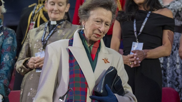 The Princess Royal wore two scarves