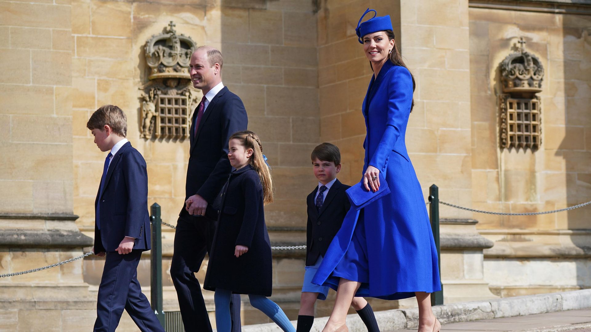 The Prince and Princess of Wales attend Easter Sunday church service with George, Charlotte and Louis