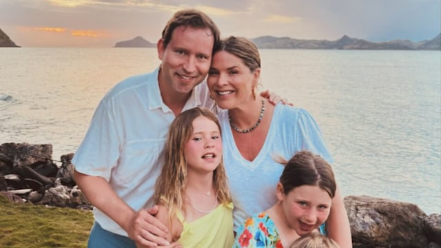 Jenna Bush Hager with her three kids and husband Henry