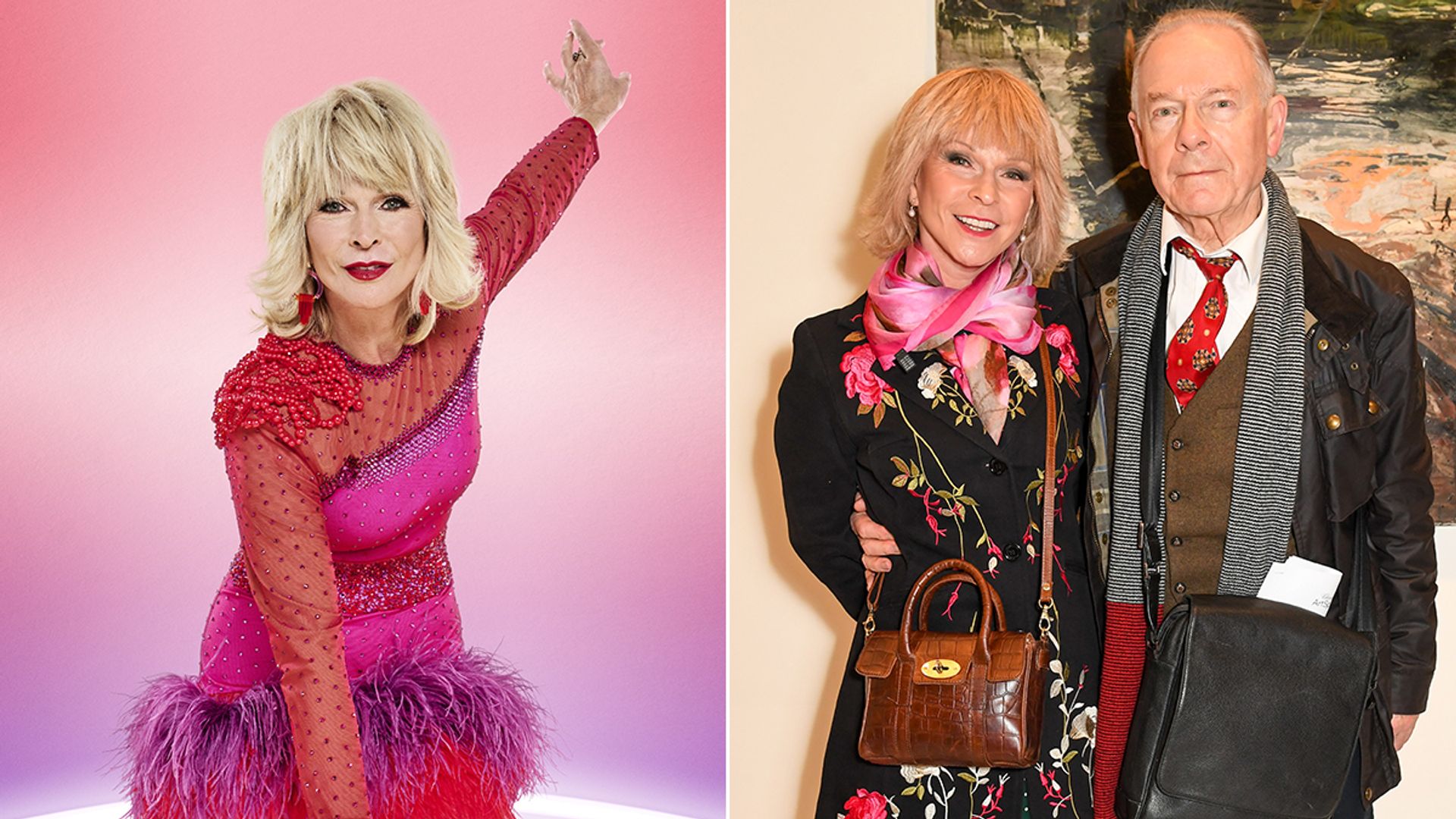 Split image of Toyah Willcox with her husband