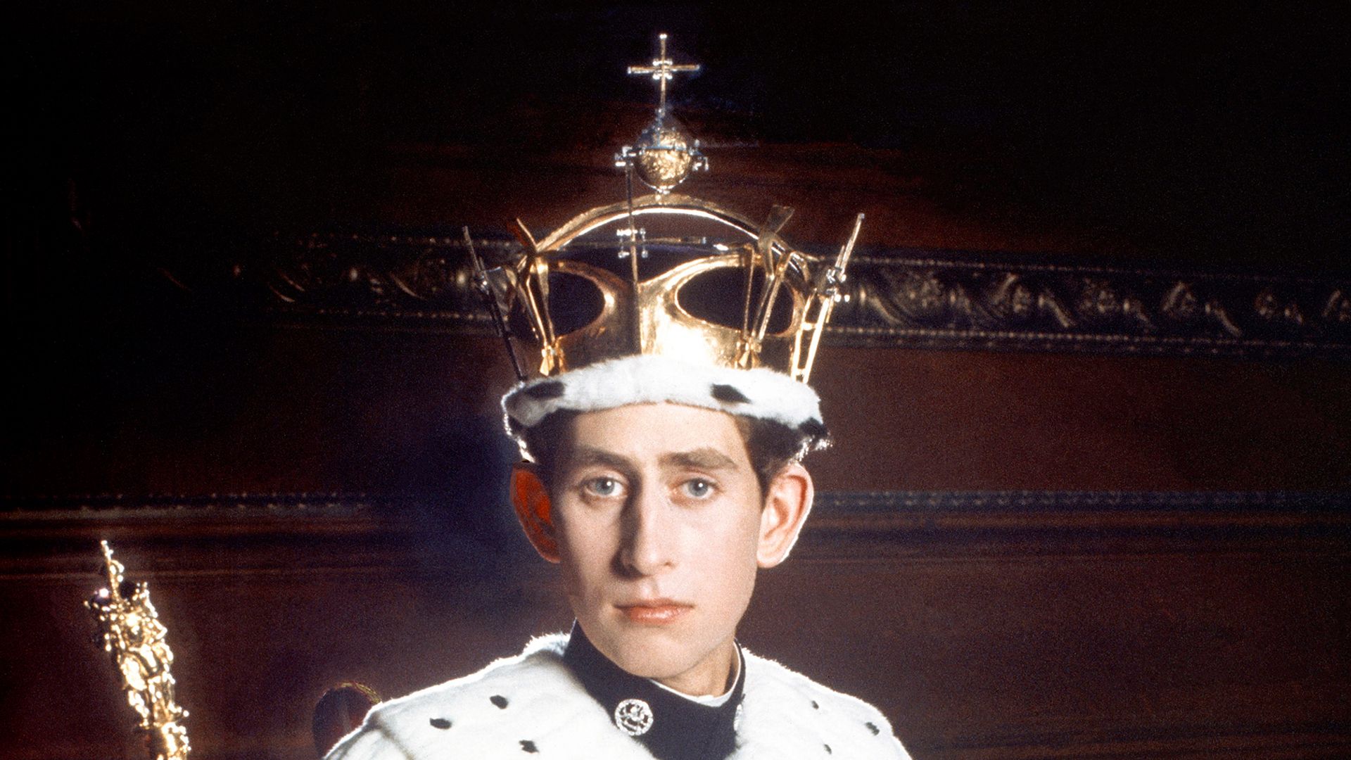 Prince Charles, photographed during the investiture ceremony of him becoming the Prince of Wales at Windsor Castle in July 1969.