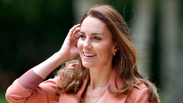 Kate Middleton wearing pink blazer