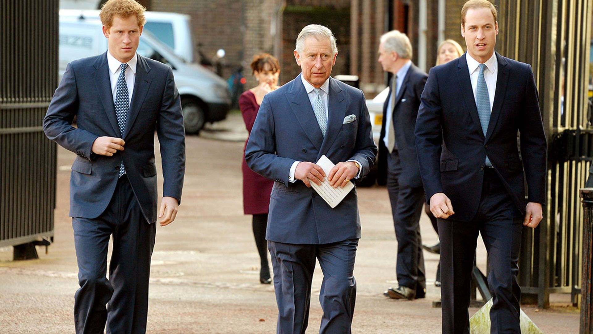 harry charles and william walking 