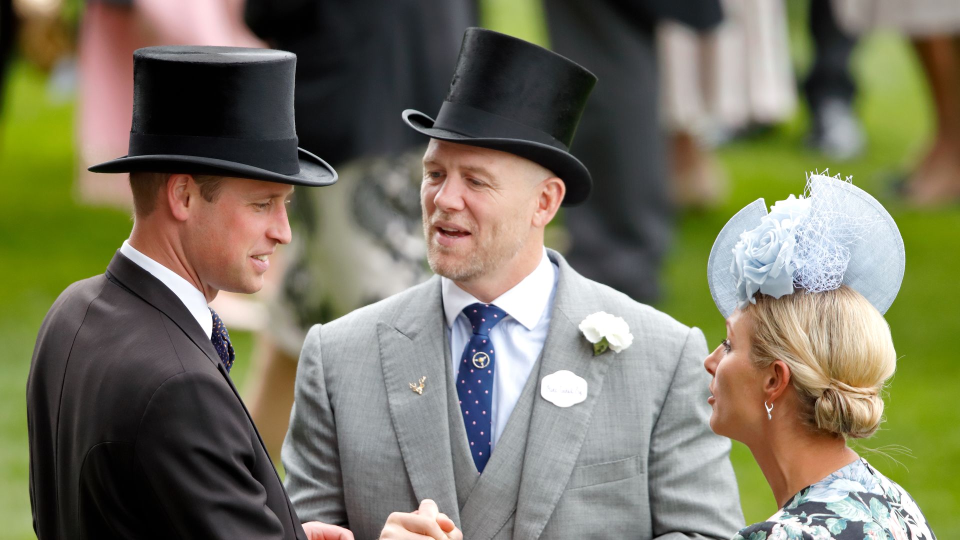 Mike and Zara Tindall and Prince William at Royal Ascot 2019
