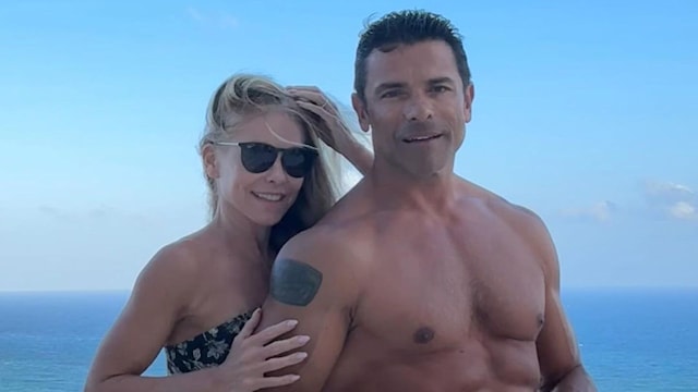 Kelly Ripa and Mark Consuelos shows off their fit physiques in swimwear