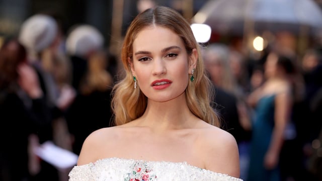 Lily James attends 'The Guernsey Literary And Potato Peel Pie Society' World Premiere 