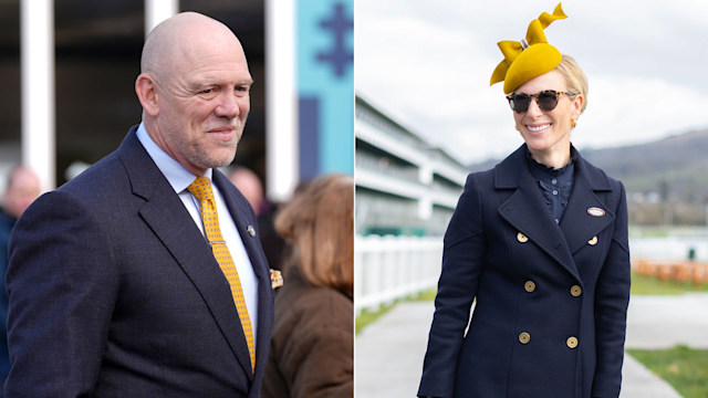 Mike and Zara Tindall at Cheltenham Festival Day one