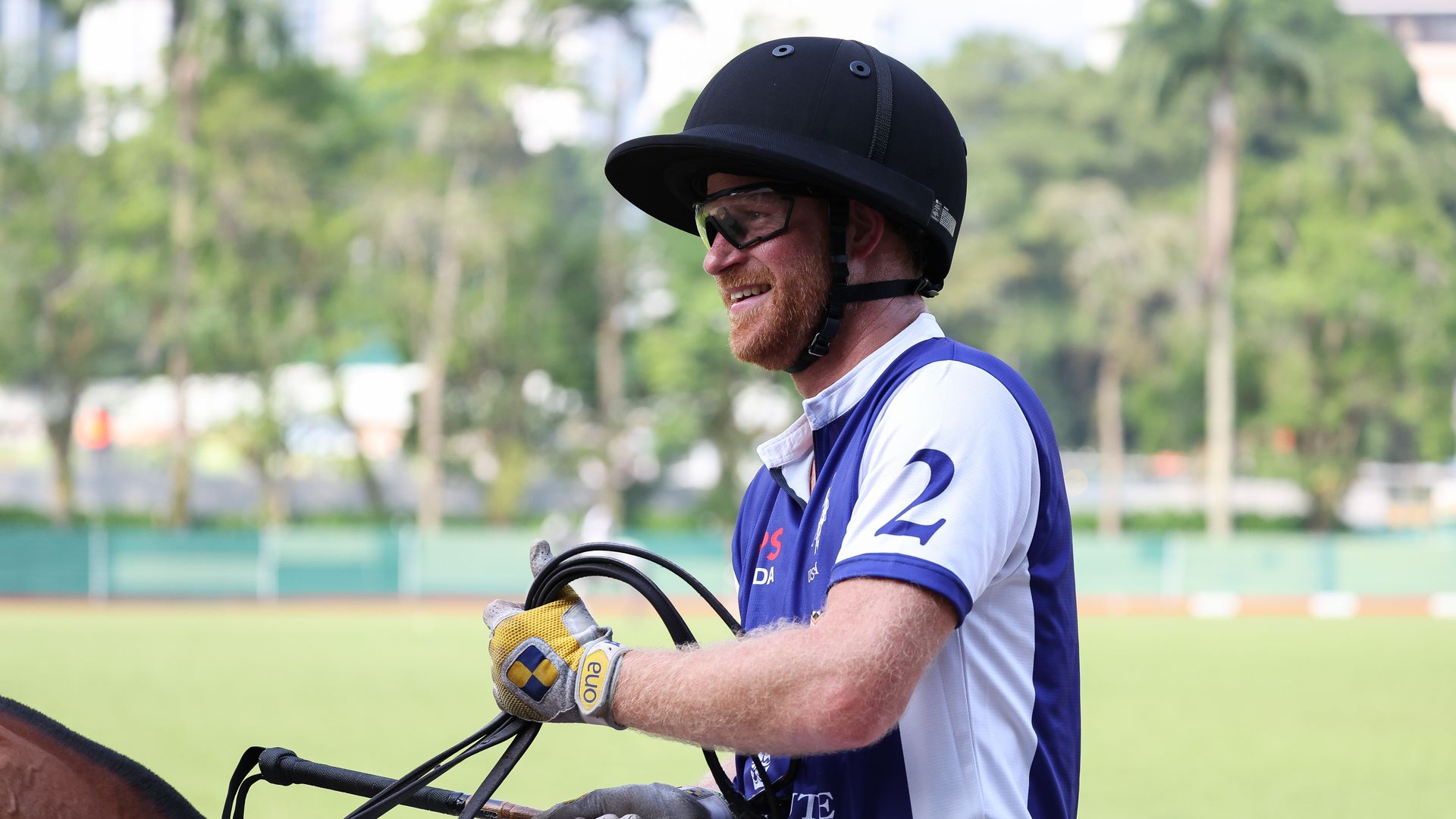Prince Harry playing in Sentebale ISPS Handa Polo Cup 2023
