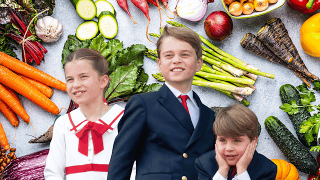 Princess Kate's children with food backdrop