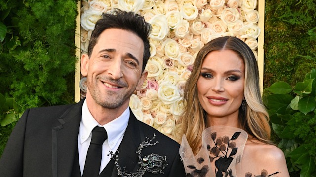 Adrien Brody, Georgina Chapman during the 82nd Annual Golden Globes held at The Beverly Hilton on January 05, 2025 in Beverly Hills, California.