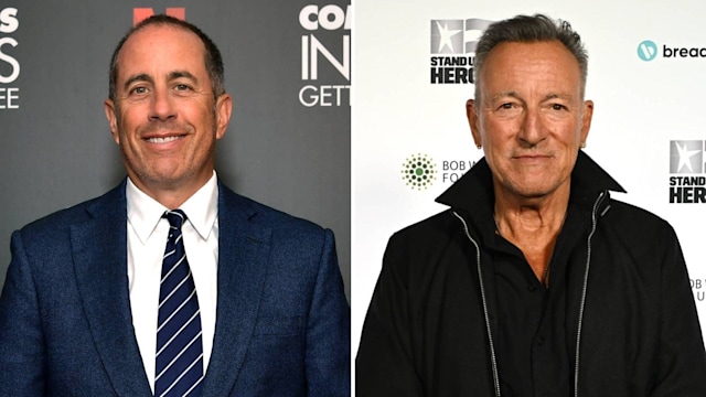 Split image of Jerry Seinfeld and Bruce Springsteen