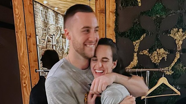 caitlin clark hugging boyfriend connor mccaffery