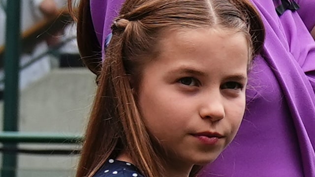 Kate Middleton and Princess Charlotte at Wimbledon on July 14, 2024 in London, England. 