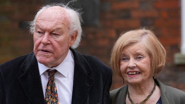 Timothy West and Prunella Scales leaving Lamb House, once home to novelists Henry James, Rumer Godden and E. F. Benson, in Rye, East Sussex after joining Queen Camilla at a Garden Party