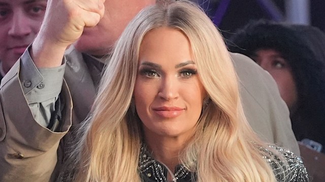 Carrie Underwood arrives as the crowd gathers in Times Square for Dick Clark's New Year's Rockin' Eve, hosted by Ryan Seacrest 2025, during New Year's celebrations in New York City, U.S., Sunday night, Jan. 1, 2025.