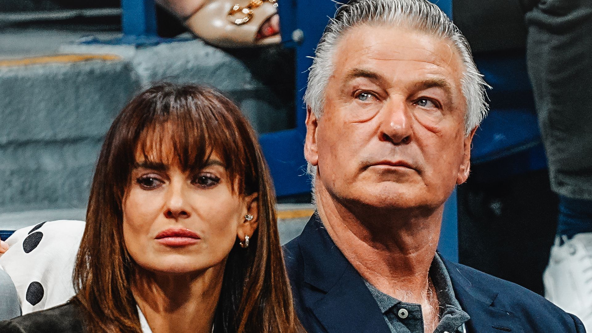 Alec Baldwin and Hilaria Baldwin at the 2025 US Open Tennis Championships