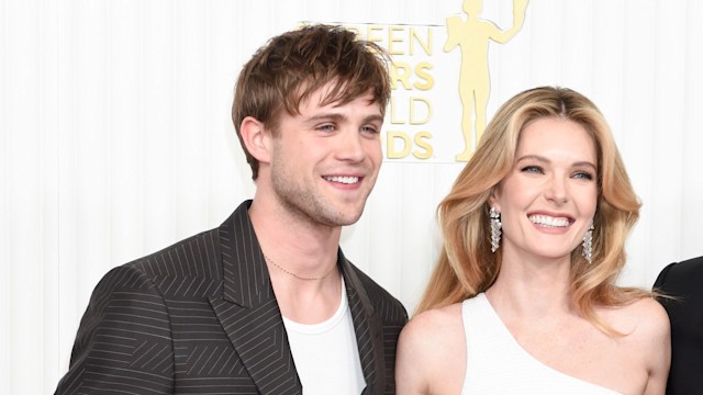 Leo Woodall and Meghann Fahy at the 29th Annual Screen Actors Guild Awards held at the Fairmont Century Plaza on February 26, 2023 in Los Angeles, California