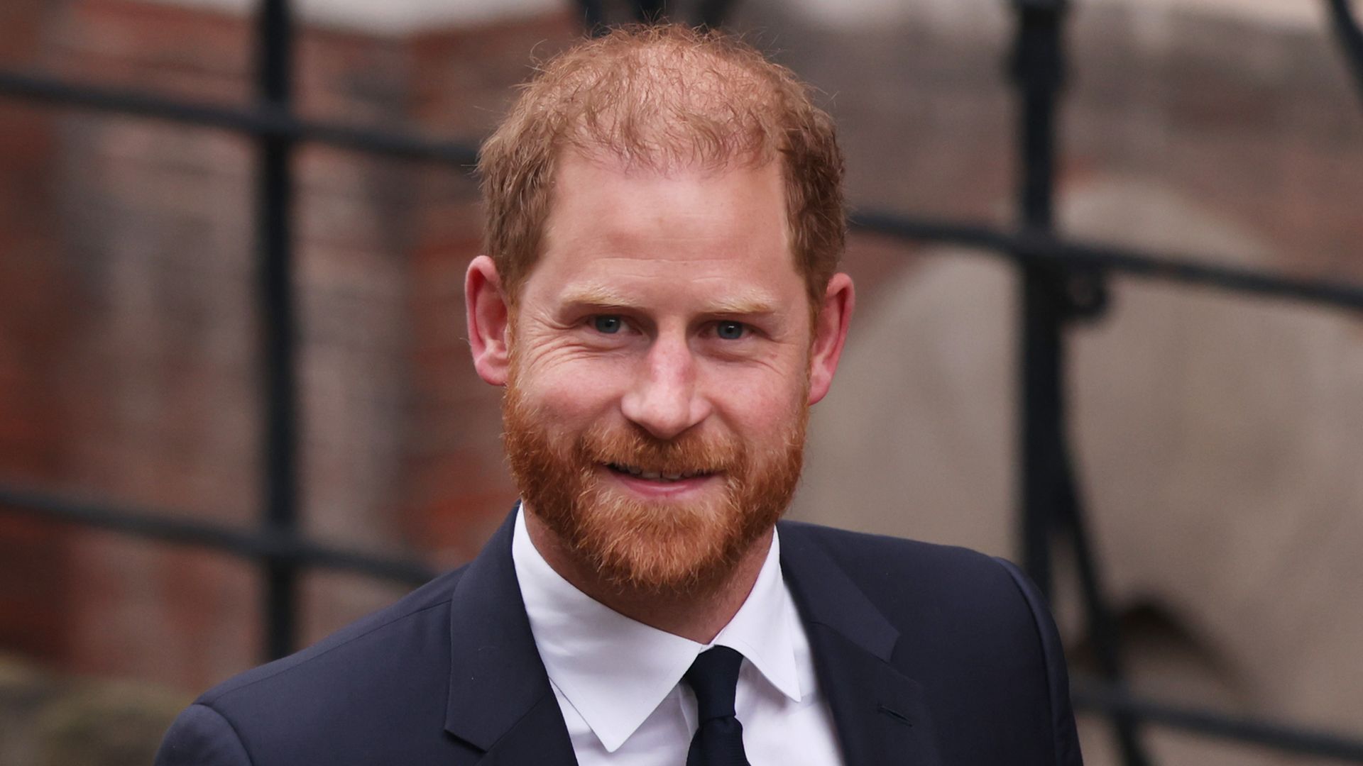 Prince Harry head on in suit
