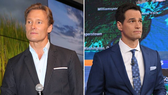 Split image of CBS meteorologists Lonnie Quinn (left) and Rob Marciano (right)