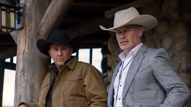 Kevin Costner as John Dutton and Neal McDonough as Malcolm Beck 'Yellowstone'