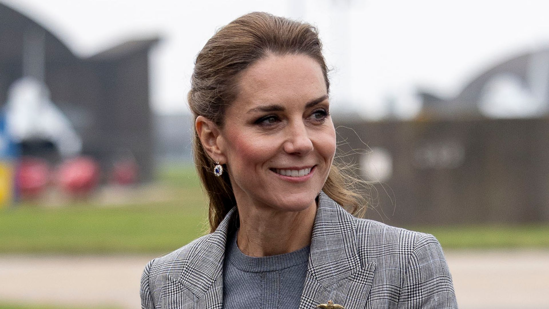 Kate Middleton, the Princess of Wales, Royal Honorary Air Commodore, visits RAF Coningsby in Lincolnshire for her first official engagement at the station, on October 2, 2025 in Coningsby, England. 